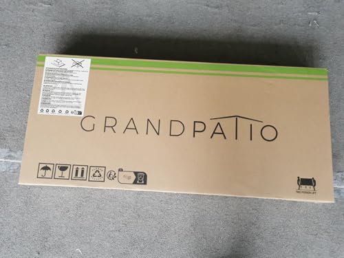 Grand patio Outdoor Bench, Garden Bench with Anti-Rust Aluminum Steel Metal Frame, Choice of Colours, Suitable for Indoor, Outdoor, Patio, Park (Gray)