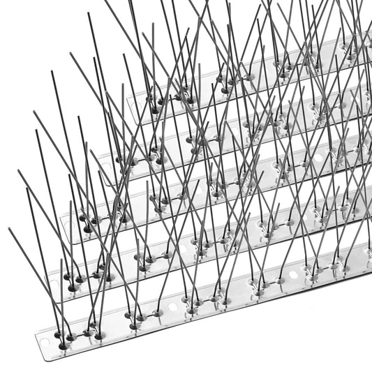 OFFO Bird Spikes with Stainless Steel Base,Cover 40.6m Pigeon Spikes for Roofs and Windows,Bird Deterrent Spikes Set for Deterring Crows,Seagulls and Small Birds