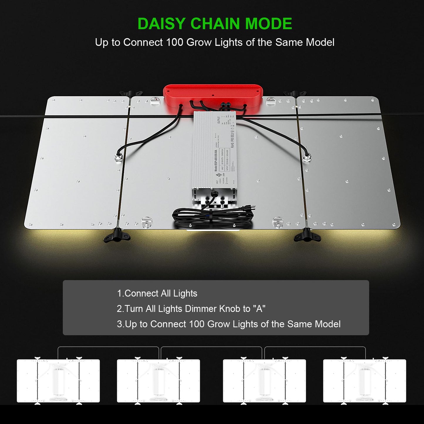 AGLEX K4000 LED Grow Light, 2024 Upgraded Grow Light with Daisy Chain & Dimmable, Full Spectrum Plant Grow Lights for Hydroponic Indoor Plants Seeding Veg Flower Growing Lamps 5X6 FT Grow Tent