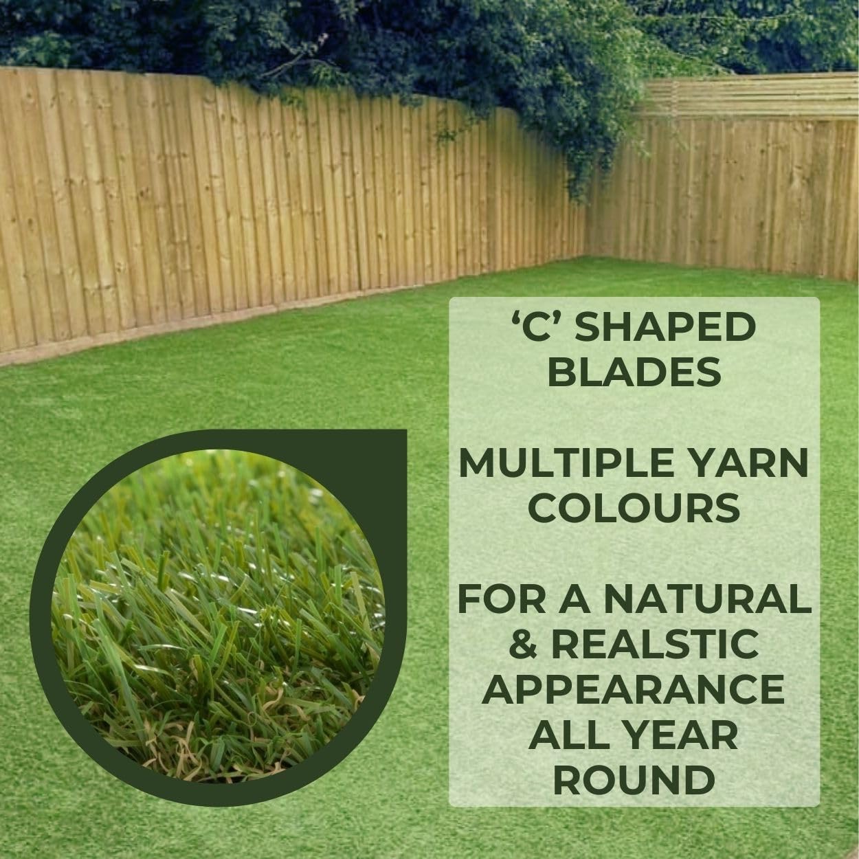 35mm Artificial Grass Natural and Realistic Looking Fake Lawn Astro Turf 1m, 1.5m, 2m, 3m & 4m Widths | 2m x 10m