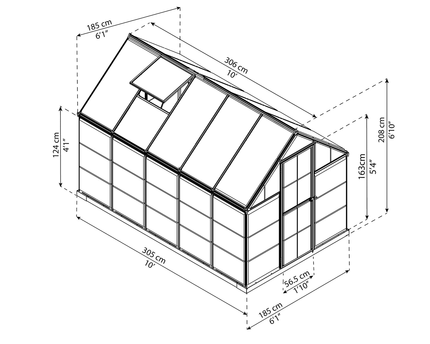 Palram Canopia Hybrid Greenhouse 6x10 Green