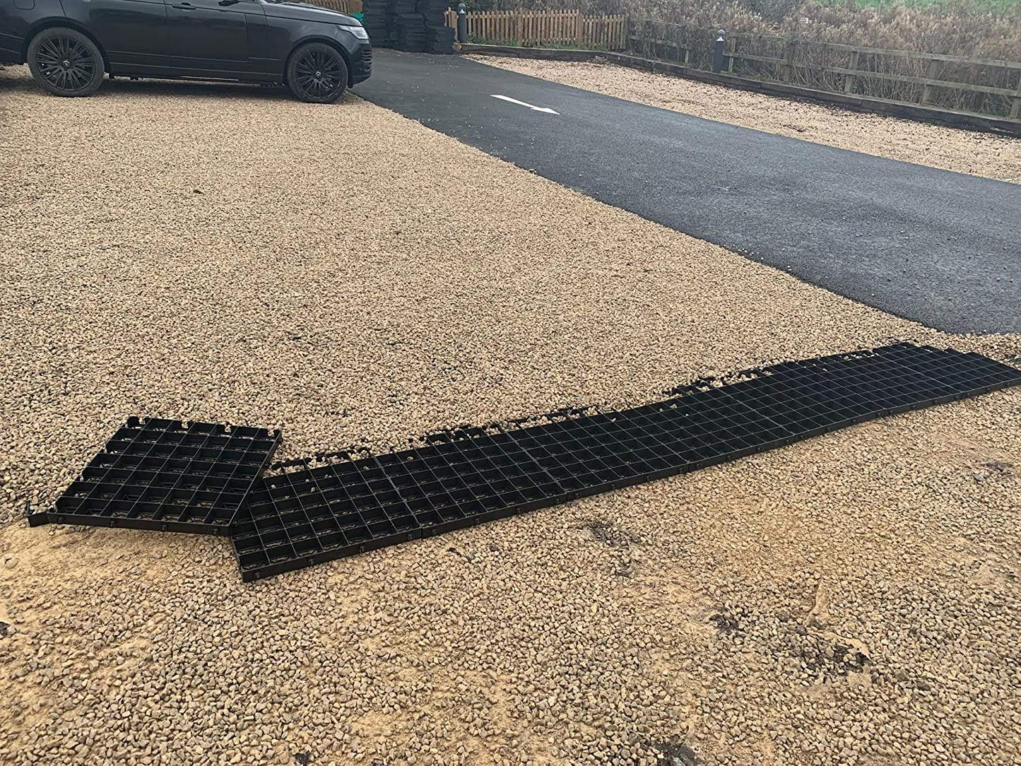 DRIVEWAY GRIDS X320 = 80 SQUARE METRES + HD MEMBRANE GROUND SHEET GRAVEL GRIDS GRAVEL GRIDS GRASS GRID PLASTIC STABILITY GRIDS ECO PAVING BASES & PARKING DRIVE WAY GRID POROUS GRASS OR GRAVEL GRIDS