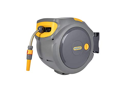 HOZELOCK - Auto Reel 30m wall-mounted hose reel : Easy to Install, Lock, Auto-rewind, Ready-to-use Reel With Nozzle, Fittings, Hozelock Hose and Accessories Included - 5 Year Guarantee* [2403 0000]