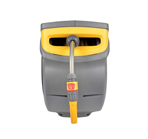 HOZELOCK - Auto Reel 30m wall-mounted hose reel : Easy to Install, Lock, Auto-rewind, Ready-to-use Reel With Nozzle, Fittings, Hozelock Hose and Accessories Included - 5 Year Guarantee* [2403 0000]