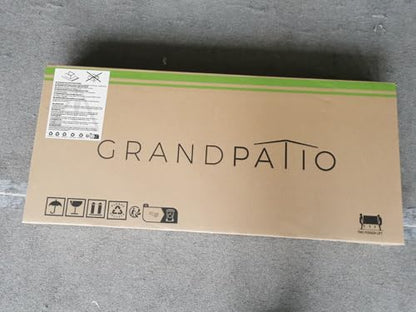 Grand patio Outdoor Bench, Garden Bench with Anti-Rust Aluminum Steel Metal Frame, Choice of Colours, Suitable for Indoor, Outdoor, Patio, Park (Gray)