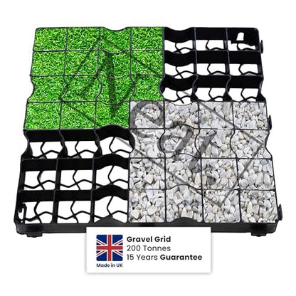 Plastic Shed Base Grid 100 (25m²) - Durable Driveway Mats for Lawn & Garden Path, Grass Grid Protection Mesh, Gravel Stabiliser Grids, Plastic Grass Mats, Garden Grid Paver for Greenhouse, Deck, Turf