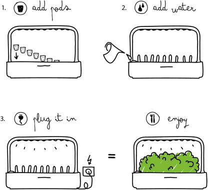 Click & Grow Indoor Herb Garden Kit with Grow Light | Easier than Hydroponics Growing System | Smart Garden for Home Kitchen Windowsill | Vegetable & Herb Garden Starter Kit with 9 plant pods, Gray