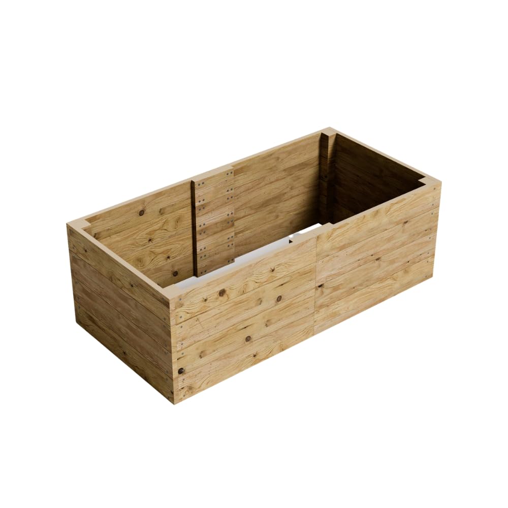 Conka Garden - Wooden Raised Bed Kit - Large Garden Planters for Vegetables, Herbs, Flowers – Start Growing Plants Earlier & Better - Durable & Resistant FSC Treated Timber 90cm L x 180cm W x 60cm H
