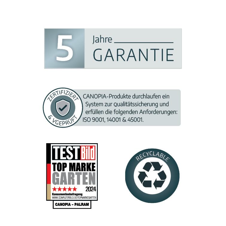 Palram Canopia Mythos 6X4 Greenhouse - UV - Protected Polycarbonate Roof & Aluminium Frame - Includes Base Frame - Grey