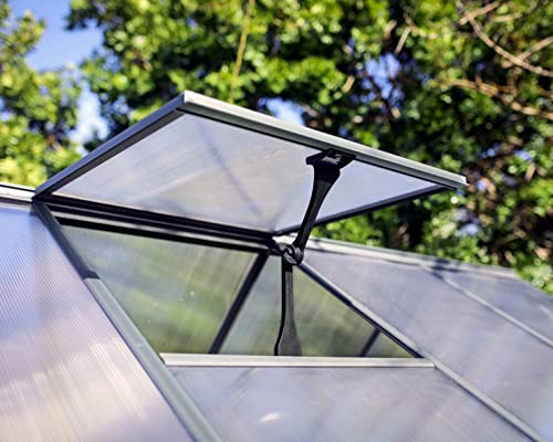 Palram Canopia Mythos 6X4 Greenhouse - UV - Protected Polycarbonate Roof & Aluminium Frame - Includes Base Frame - Grey