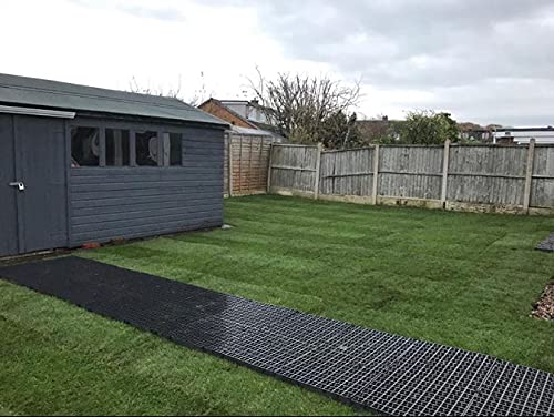 Grass Grid Black Plastic Paving Driveway Grid Turf Grass Lawn Path Gravel Protector Drainage Mat Shed/Car Park Mats (72)