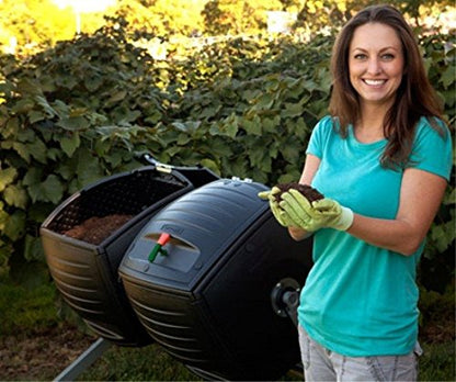 Lifetime Duel 189 Litre (50 Gallon) Dual Compost Tumbler HDPE Plus Powder Coated Steel Base