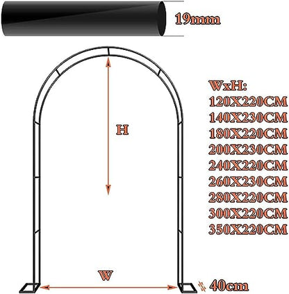 XFQZJG Garden Arch,Large Metal Garden Arch For Climbing Plants, Strong And Durable Rose Arch, Weather-resistant Iron Pipe Gazebo Pergola Trellis