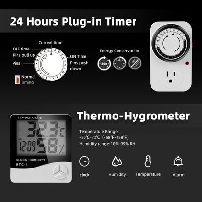 Spider Farmer Air Filtration Kit 4 Inch, Inline Duct Fan with RJ12 Speed Humidity Controller, Carbon Filter Combo, 25 Ft Ducting, Ventilation System Kit for Grow Tents, Hydroponics, Indoor Gardening