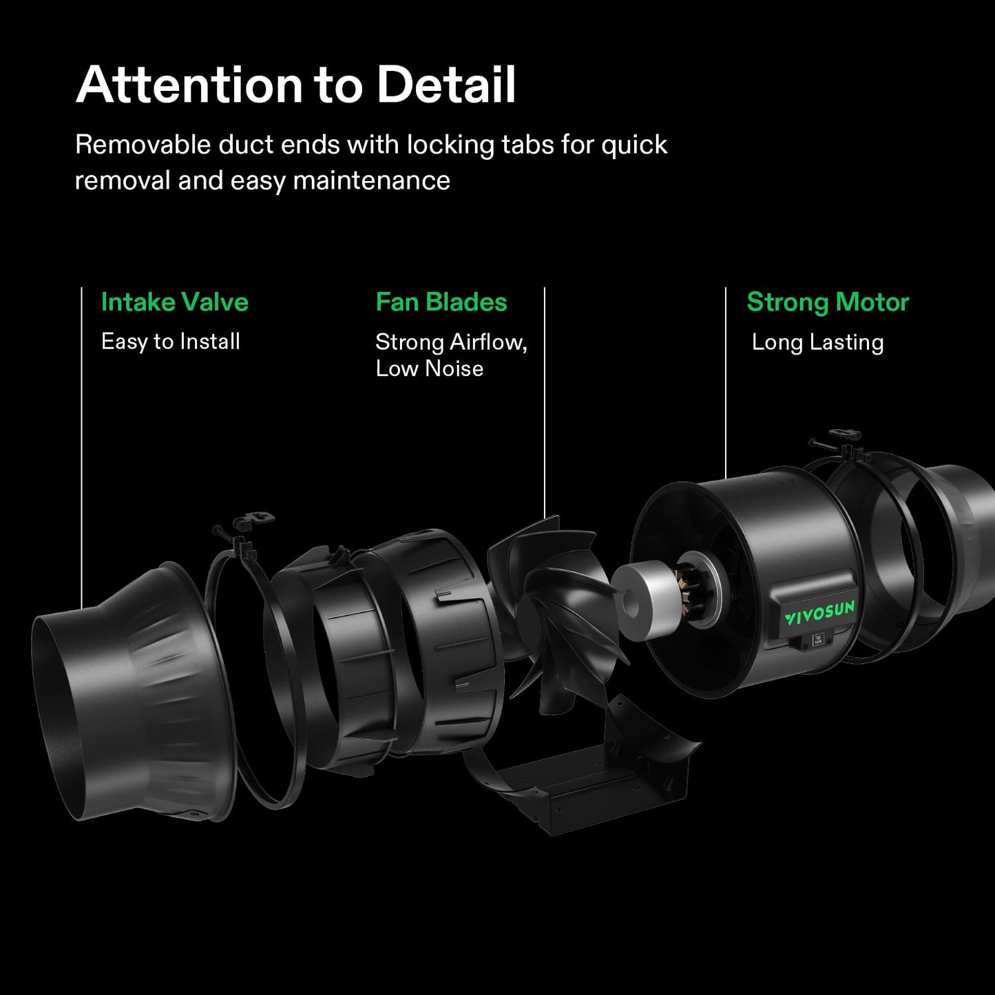 VIVOSUN Duct Fan 150 mm Extractor Fan 693 m³/h with E12 Speed Control Carbon Filter & 240 cm Air Duct AeroZesh T6 Exhaust Set Cooling and Ventilation System for Grow Tent