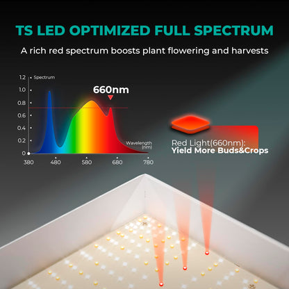 MARSHYDRO TS 1000 LED Grow Light 3X3ft Full Spectrum for Indoor Plants Newest Dimmable LED Grow Lights Daisy Chain Grow Lights for Seeding Veg Flower Growing Lamp Plant Lights for 100x100CM