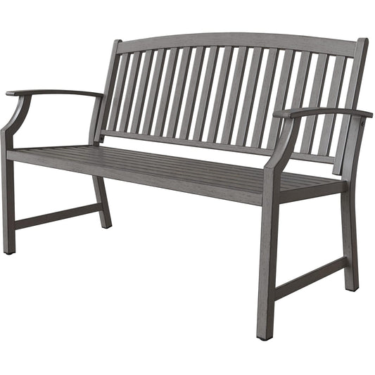 Grand patio Outdoor Bench, Garden Bench with Anti-Rust Aluminum Steel Metal Frame, Choice of Colours, Suitable for Indoor, Outdoor, Patio, Park (Gray)