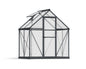 Palram Canopia Mythos 6X4 Greenhouse - UV - Protected Polycarbonate Roof & Aluminium Frame - Includes Base Frame - Grey