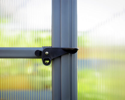 Palram Canopia Mythos 6X4 Greenhouse - UV - Protected Polycarbonate Roof & Aluminium Frame - Includes Base Frame - Grey