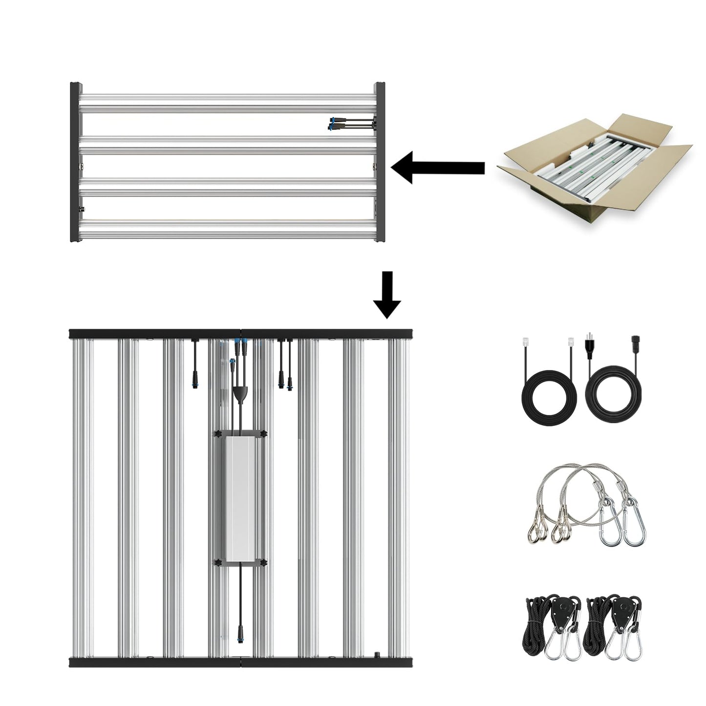 Phlizon FD9600 1000W Plant Led Grow Light for Indoor Plants Daisy Chain Dimmable Grow Light with LM281B & Brand Driver Grow for 120 * 120cm to 180x180cm Coverage Full Spectrum Growing Lamps (FD9600)