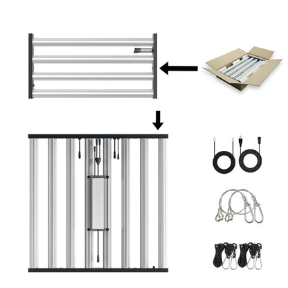 Phlizon FD9600 1000W Plant Led Grow Light for Indoor Plants Daisy Chain Dimmable Grow Light with LM281B & Brand Driver Grow for 120 * 120cm to 180x180cm Coverage Full Spectrum Growing Lamps (FD9600)