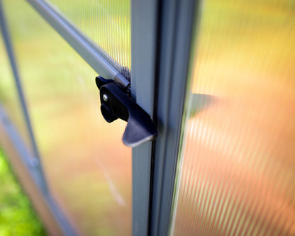 Palram Canopia Mythos 6X4 Greenhouse - UV - Protected Polycarbonate Roof & Aluminium Frame - Includes Base Frame - Grey