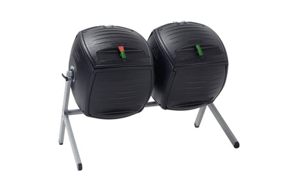 Lifetime Duel 189 Litre (50 Gallon) Dual Compost Tumbler HDPE Plus Powder Coated Steel Base