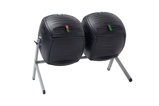 Lifetime Duel 189 Litre (50 Gallon) Dual Compost Tumbler HDPE Plus Powder Coated Steel Base