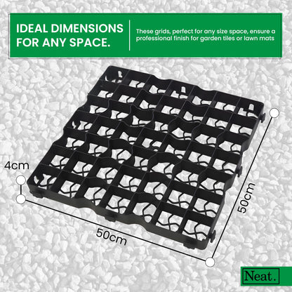 Plastic Shed Base Grid 100 (25m²) - Durable Driveway Mats for Lawn & Garden Path, Grass Grid Protection Mesh, Gravel Stabiliser Grids, Plastic Grass Mats, Garden Grid Paver for Greenhouse, Deck, Turf