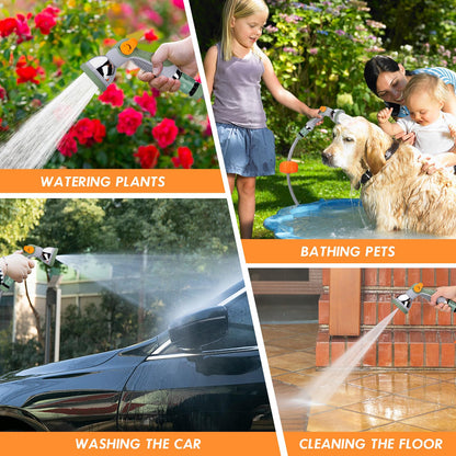 Retractable Garden Hose Reel 38m+2m, Wall Mounted Hose Reel,Heavy Duty Hose Pipe Reel with 10 Pattern Hose Nozzle, Auto Lock and Auto Rewind, Lock at Any Length,180°Swivel Bracket