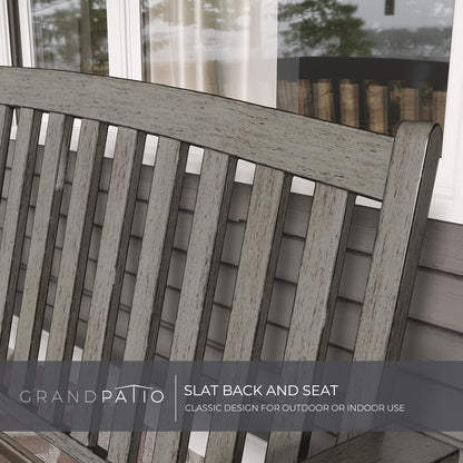 Grand patio Outdoor Bench, Garden Bench with Anti-Rust Aluminum Steel Metal Frame, Choice of Colours, Suitable for Indoor, Outdoor, Patio, Park (Gray)