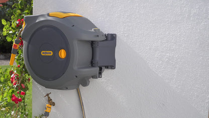 HOZELOCK - Auto Reel 30m wall-mounted hose reel : Easy to Install, Lock, Auto-rewind, Ready-to-use Reel With Nozzle, Fittings, Hozelock Hose and Accessories Included - 5 Year Guarantee* [2403 0000]