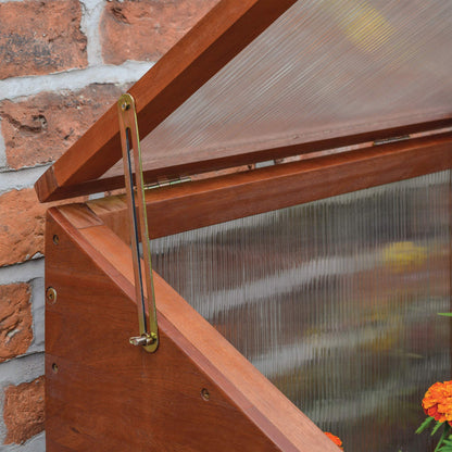 Rowlinson HWGROWST2 Hardwood Mini Greenhouse, Brown, 120x63x144 cm
