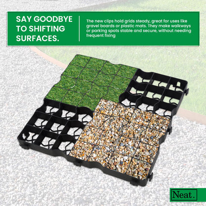 Plastic Shed Base Grid 100 (25m²) - Durable Driveway Mats for Lawn & Garden Path, Grass Grid Protection Mesh, Gravel Stabiliser Grids, Plastic Grass Mats, Garden Grid Paver for Greenhouse, Deck, Turf